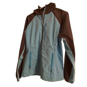 Columbia Sportswear Company Womens Blue & Black Long-Sleeve Hoodie Jacket Large